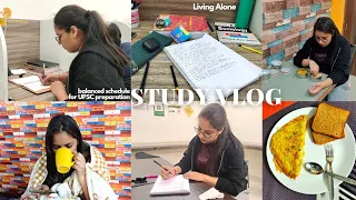 A DAY IN LIFE OF UPSC ASPIRANT LIVING ALONE | FULL DAY BALANCED STUDY ROUTINE | UPSC STUDY VLOG #ias