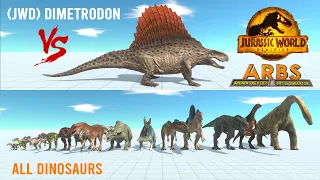 (JWD) Dimetrodon VS ALL DINOSAURS - Animal Revolt Battle Simulator New