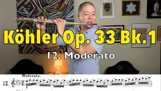 Kohler Opus 33 Etude #12: MODERATO [Melodious and Progressive Studies for Flute, Pg. 30]