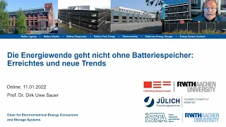 Die Energiewende geht nicht ohne Batteriespeicher: Erreichtes und neue Trends | Prof. Dirk Uwe Sauer