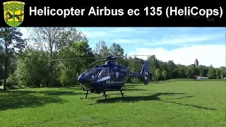 Der Airbus 135ec Helicopter bekannt von den HeliCops und der Bergretter landet in Wolfhagen.