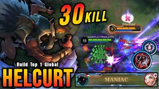 30 Kills + MANIAC!! New One Shot Build Helcurt Insane LifeSteal - Build Top 1 Global Helcurt ~ MLBB