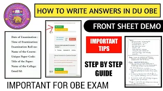 How to write Answers in Du Open Book (OBE) Examination || Front Sheet Demo || Important for OBE ||