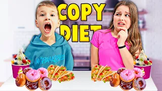 COPYING OUR LITTLE BROTHERS DIET FOR 24 HOURS!!