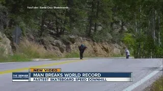 Skateboarding downhill world record