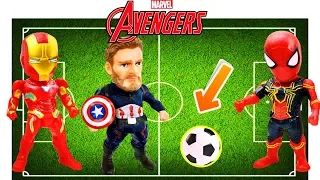 Learn numbers with Superheroes and playing football | Avengers funny toys for kids