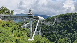 Сочи 2021. Скайпарк. Полёт на Zipline над Ахштырским ущельем.