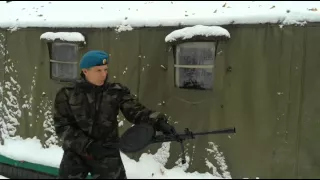 Охлаждение ствола пулемета снегом