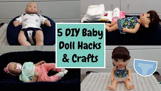 5 DIY Baby Doll Hacks And Crafts / Crib, Changing Table, Carrier & More!