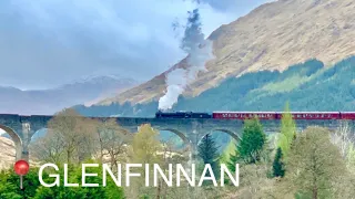 📍GLENFINNAN ▪️Hogwarts Express (The Jacobite)crosses the rail bridge on the way to Hogwarts!🚂🧙‍♂️