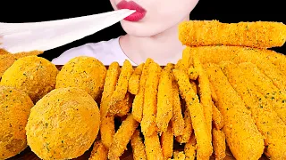 ASMR MUKBANG｜CHHESE BALL, CHEESE STICKS, FRENCH FRIES 뿌링클 치즈볼 치즈스틱 감자튀김 EATING SOUNDS 디저트 먹방