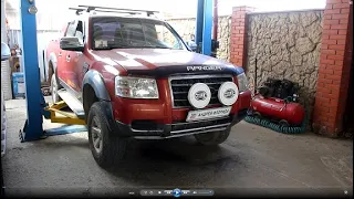 Замена передних амортизаторов на Ford Ranger 2,5 TURBO Форд Рейнджер 2007 года