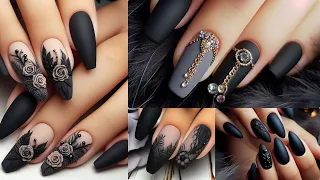 The Best BLACK NAIL ART 2023! #blacknails #shorts #ytshorts #matte #black #nails #nailart