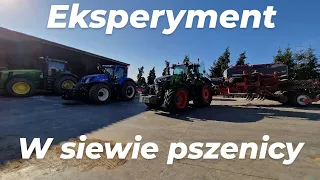 Pasowy siew pszenicy w rozstawie 30 cm * orka na 12 skib * Jd Nh Khun & Fendt Horsch  !