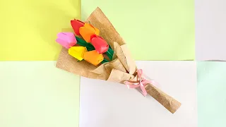 How to make Paper Tulip Bouquet - Easy Origami