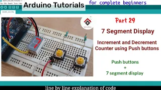 Arduino counter using 7 segment display and Push Buttons[with CODE] | Arduino projects