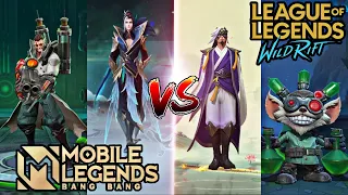 MOBILE LEGENDS VS LOL: WILD RIFT SKINS SIDE BY SIDE COMPARISON