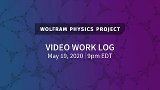 Wolfram Physics Project: Video Work Log Tuesday, May 19, 2020