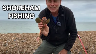 Sea fishing at Shoreham beach in Sussex