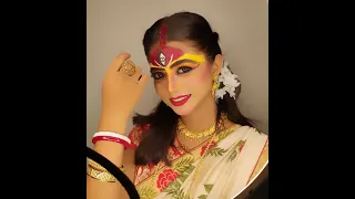 🌼আগমনী মেকআপ লুক 🌼Durga Makeup Tutorial step by step/How to create Durga Maa.#agamoni#makeuptutorial