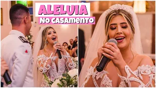 NOIVA EMOCIONA OS CONVIDADOS E O NOIVO CANTANDO ALELUIA #casamento #aleluia #surpresa #noivacantando