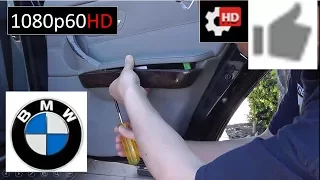 how to replace 2006 BMW 330i rear right passenger side window regulator(HD in details)