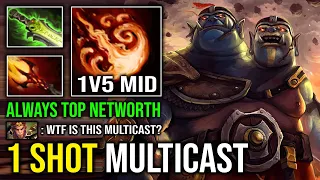 NEW 7.35 OP MID 1 Shot Multicast Dagon Fire Blast Always Top 1 Networth Hyper Ogre Magi Dota 2