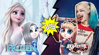 My Talking Angela 2 New Gameplay Frozen Elsa Vs Harley Quinn 😱 Best Edit Ever