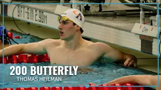 Thomas Heilman Impressive Swim in Men's 200 Butterfly | 2023 Speedo Winter Juniors East