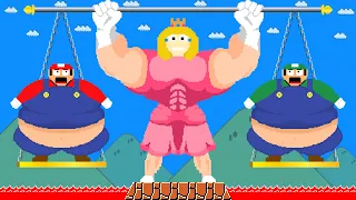 Team Mario Body Transformation: Muscle Peach Calamity! | Game Animation
