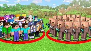 Players Circle VS Villagers Circle in Minecraft