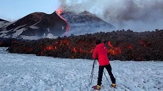 Виверження Етни:телеоператору лавою пропалило куртку