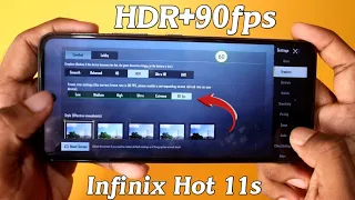 Infinix Hot 11s BGMI Play HDR 90fps Settings with GFX Tool & Heating Test