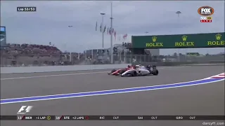 Kimi Raikkonen and Valterri Bottas crash on last lap Russian GP 2015