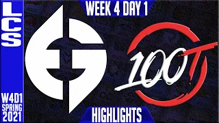 EG vs 100 Highlights | LCS Spring 2021 W4D1 | Evil Geniuses vs 100 Thieves