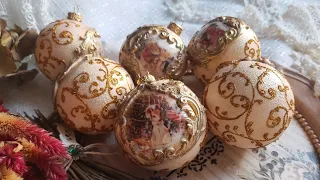 Christmas ornaments ♡♡♡Decoupage tutorial