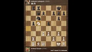 Anatoly Karpov vs Ljubomir Ljubojevic • Bugojno ( Bosnia & Herzegovina ) 1986