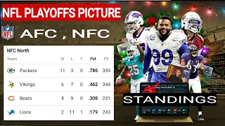 NFL playoffs picture 2021 ; NFL standings ; NFL standings today ; AFC playoffs picture ;NFC playoffs