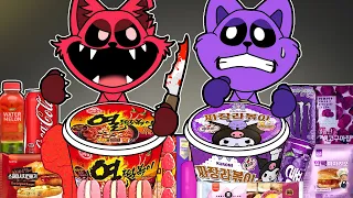 Convenience Store PURPLE vs RED MUKBANG CATNAP vs CATNAP'S EVIL TWIN BROTHER?! | Animation | ASMR