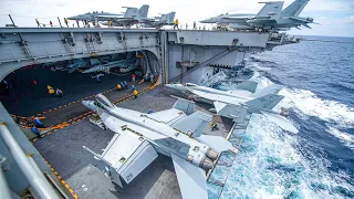 A Life Inside $13 Billion Aircraft Carrier Hangar in Middle of the Ocean