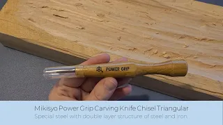 In Hand Review of Mikisyo Power Grip carving knife chisel triangular 1.5mm