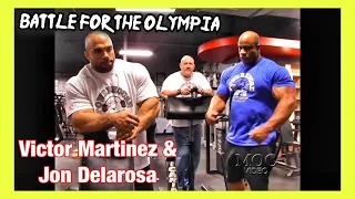 Victor Martinez & Jon Delarosa - Shoulder Workout - Battle For The Olympia 2014