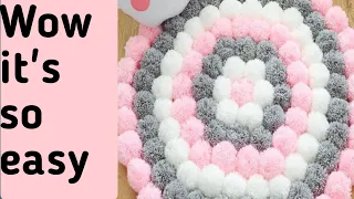 Diy pom pom rug bedroom||Pom pom rug diy