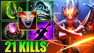 21 Kills QOP Dota 2 Mid - Best Queen Of Pain Dota 2 Pro Gameplay Guide Build 7.35