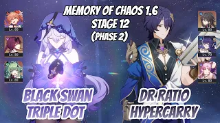 Black Swan DoT & Dr. Ratio Hypercarry Memory of Chaos Stage 12 (3 Stars) | Honkai Star Rail