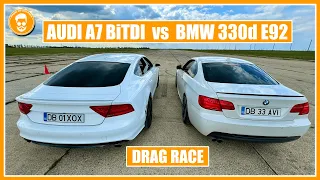 AUDI A7 BiTDI quattro vs BMW 330d E92 DRAG RACE