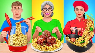 Reto De Cocina Yo vs Abuela | Simples trucos y herramientas de cocina secretas de Multi DO Challenge