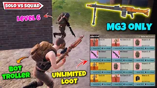 No Armor ❌ + Mg3 Only Vs Squad Challenge 😎 - Pubg Metro Royale Chapter 18