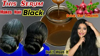 Black Hair Challenge:Overnight Serum To Make Premature White Hairs Black Naturally & Drink This