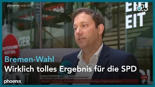 Wahl in Bremen: Lars Klingbeil  (Parteivorsitzender SPD) zum Ausgang der Wahl am 14.05.23